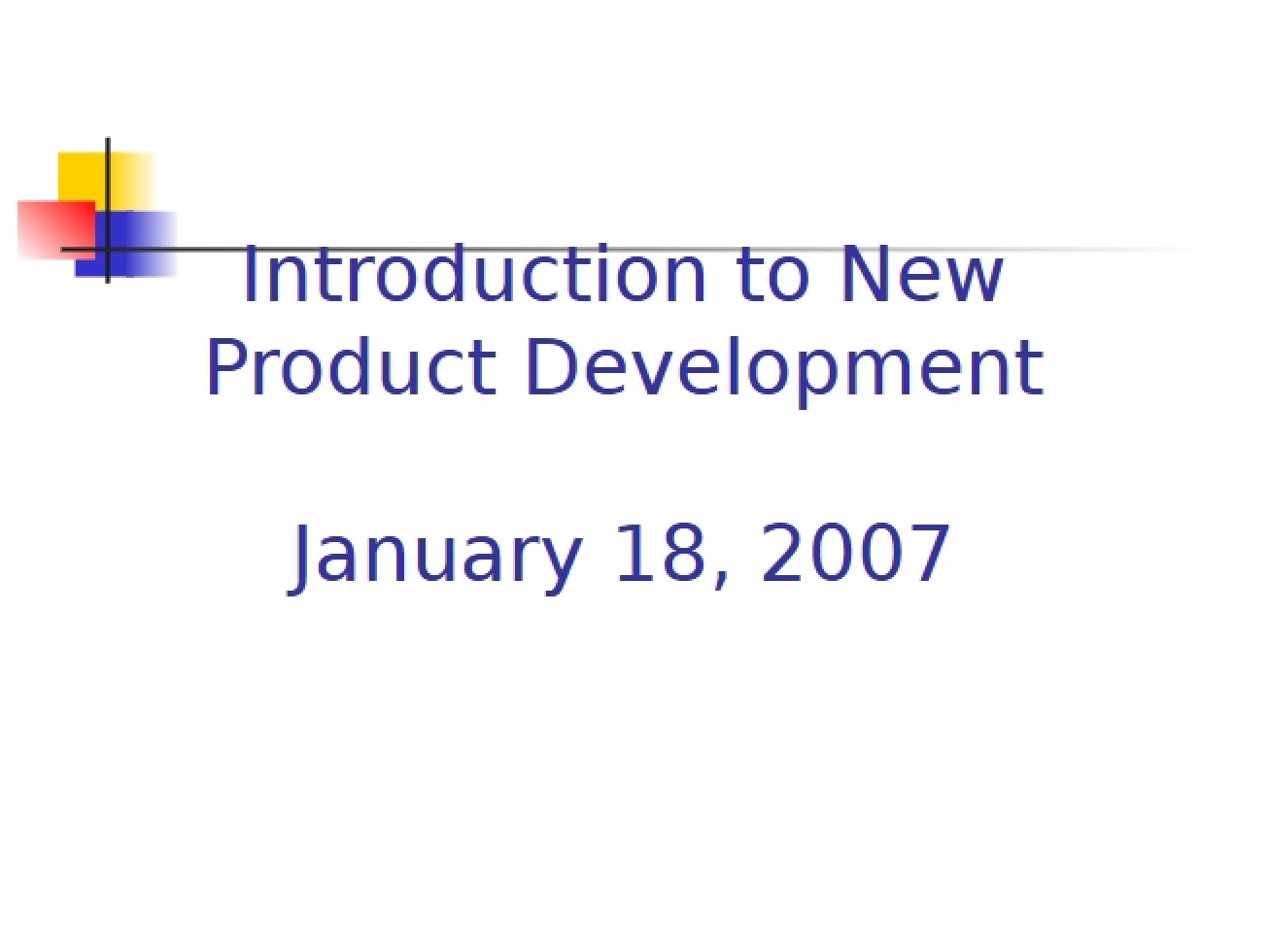 Introduction to New Product Development
