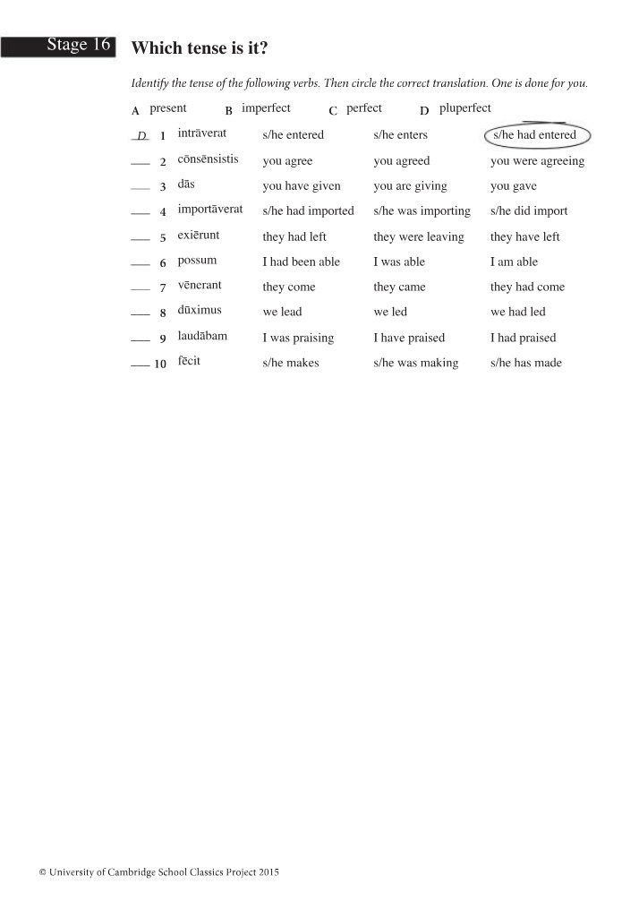 Which tense is it - Stage 16