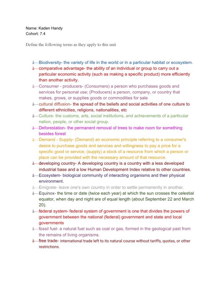 HIST1A - Geography Review