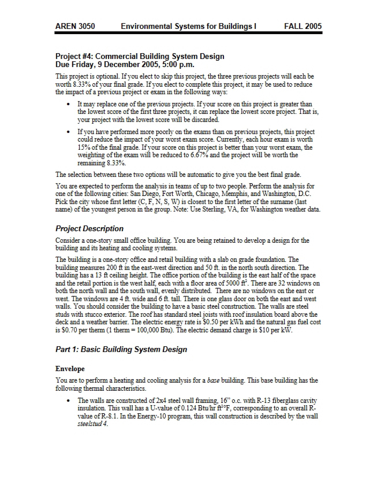 Design of Commercial Building Systems