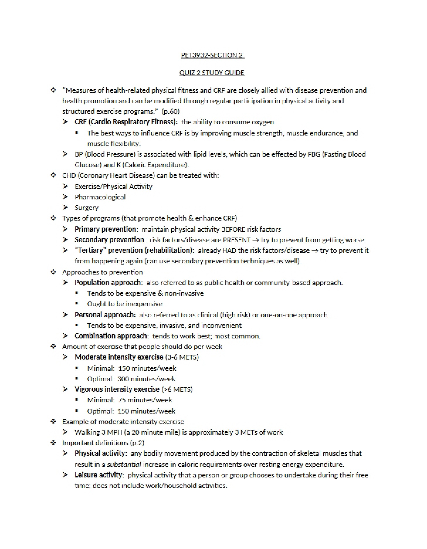 Guide for Quiz Two