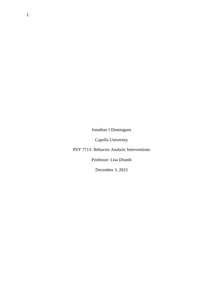 PSY7713 - Intervention Plan