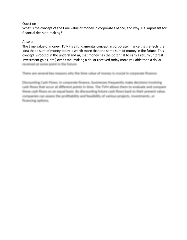 Time Value of Money in Corporate Finance