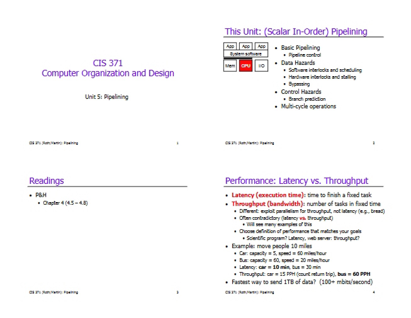 Pipelining Architecture Overview