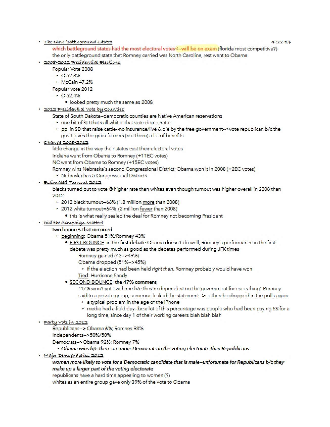 Notes from April 22, 2014