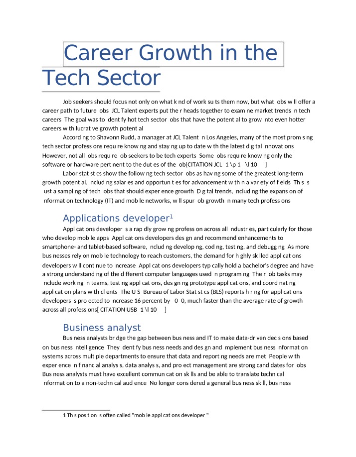 Career Growth in the Technology Sector