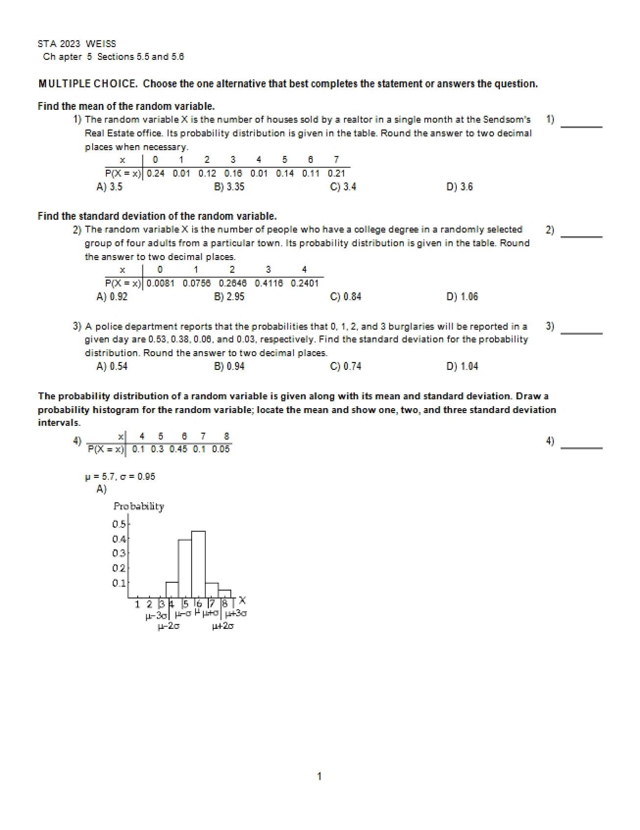 Intro Statistics Class Notes