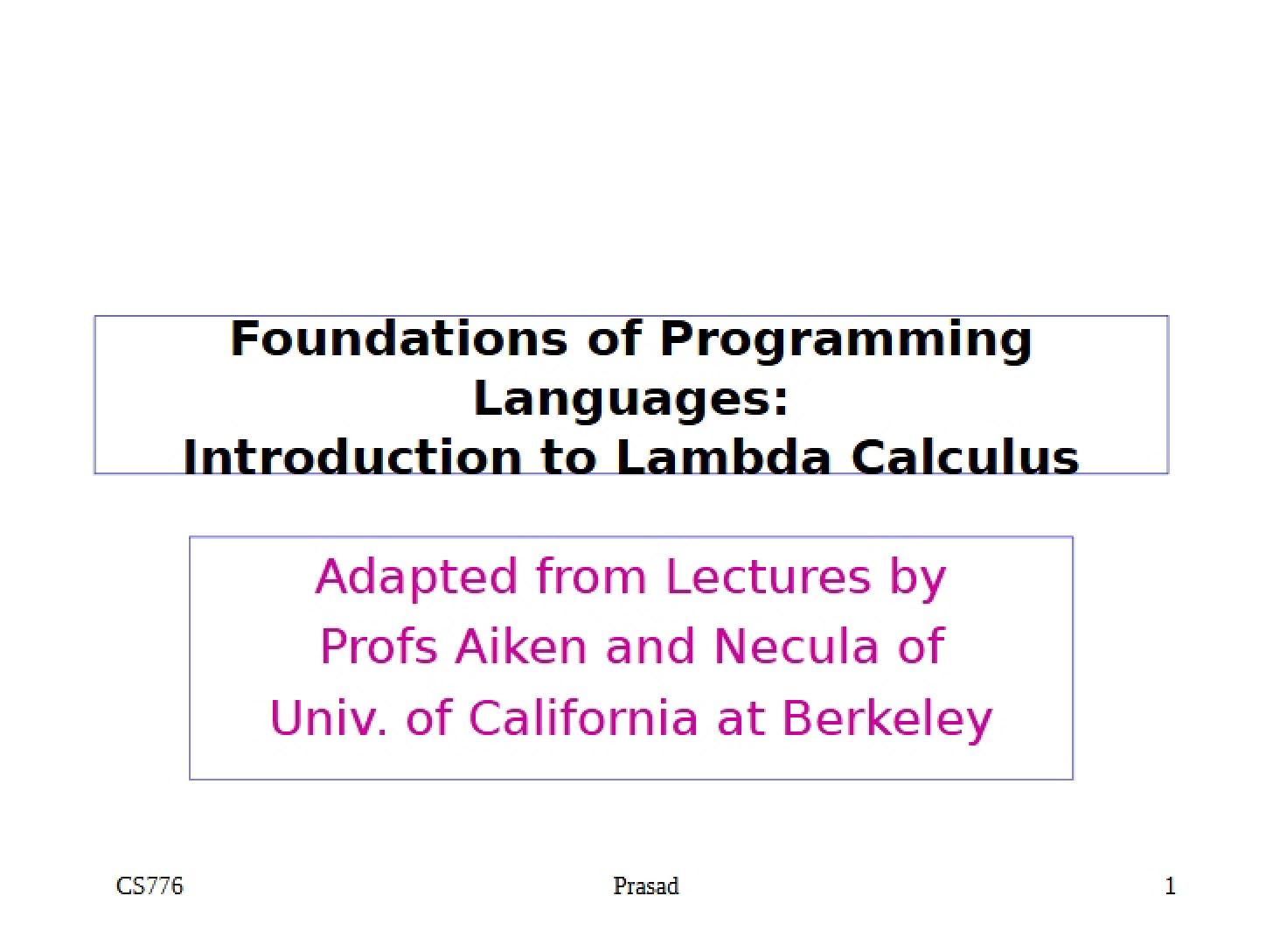 Programming Language Foundations