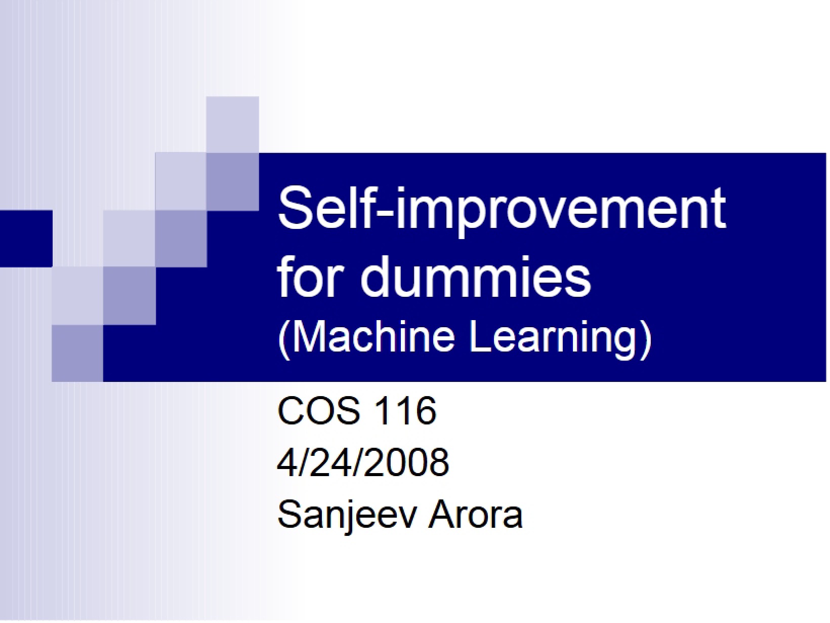 Learning Machines