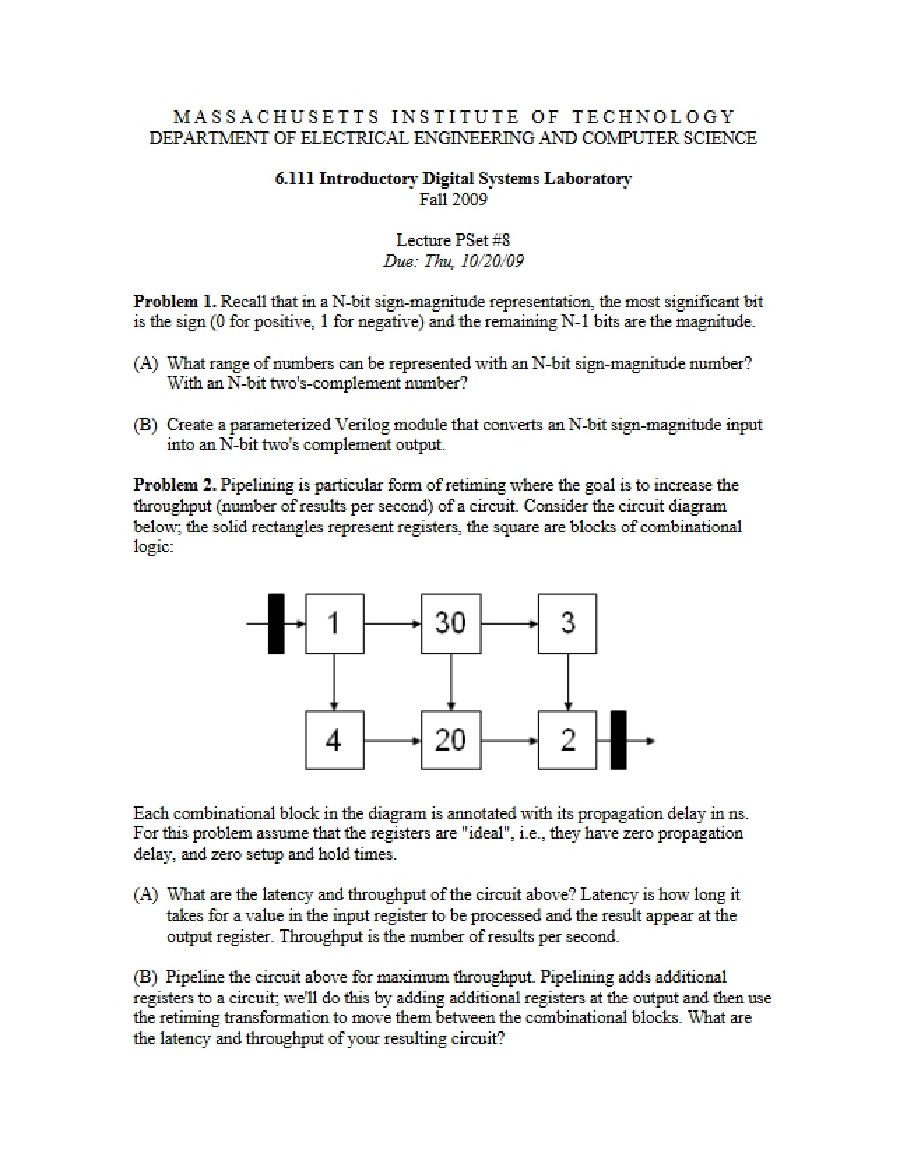 Eighth Problem Set