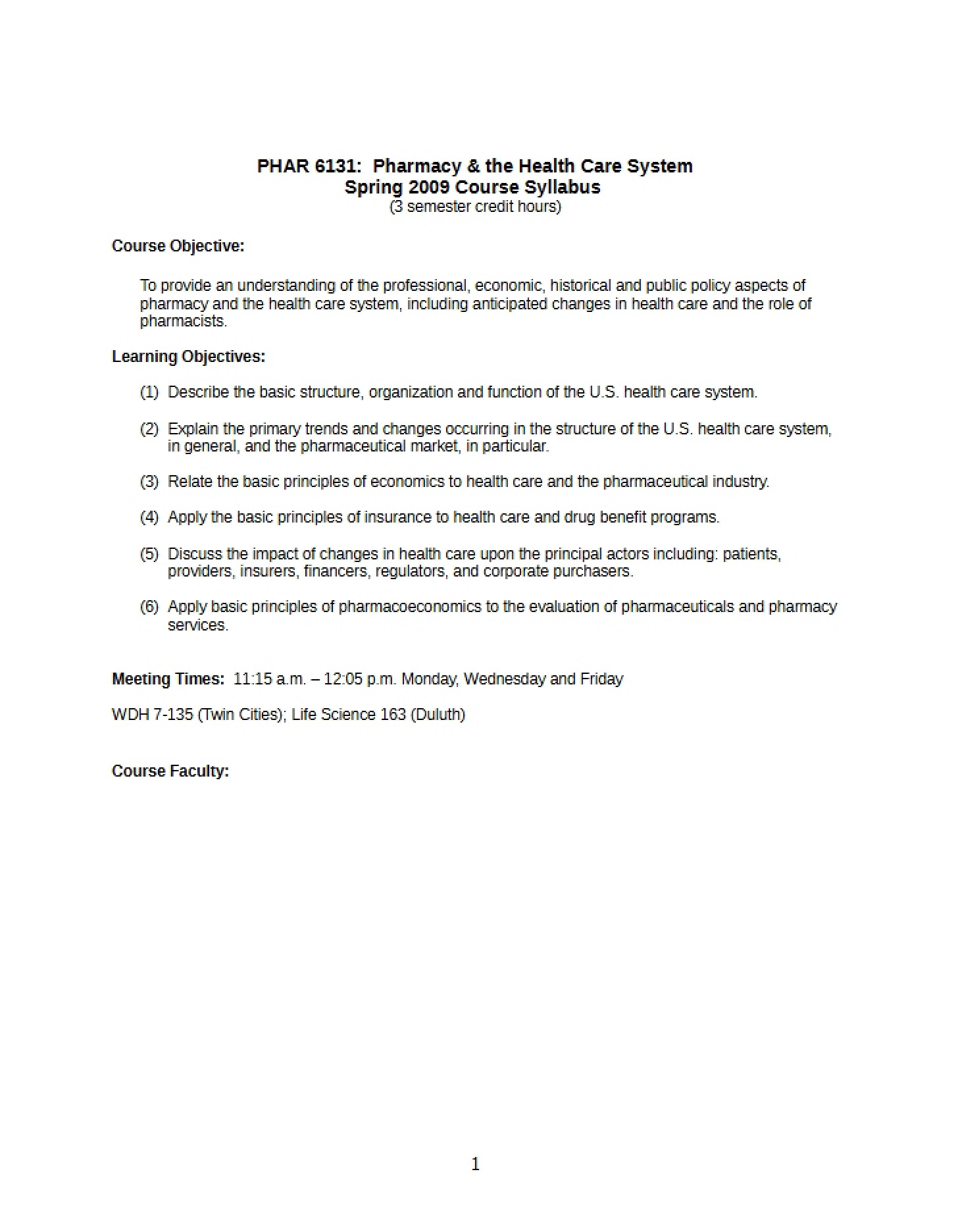 Course Syllabus Document