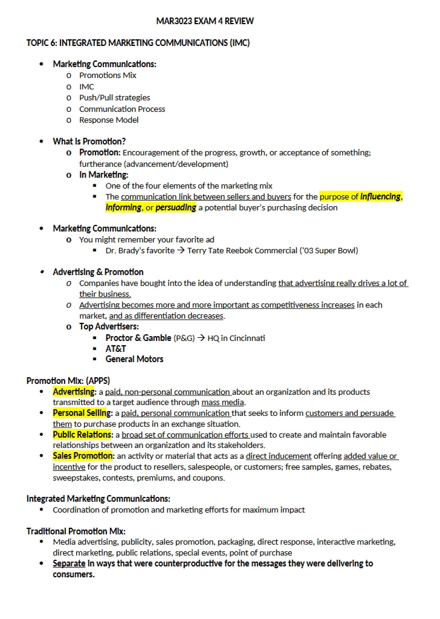 Topic 6 Integrated Marketing Communications