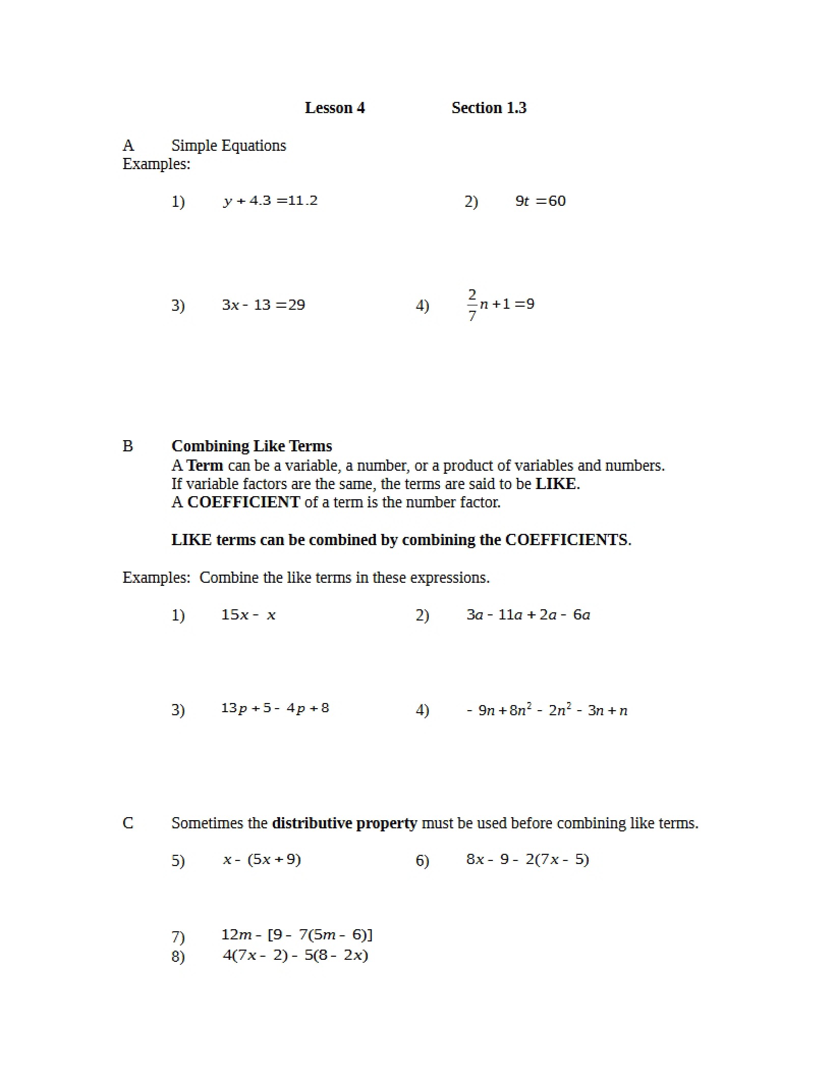 Review and Study Notes