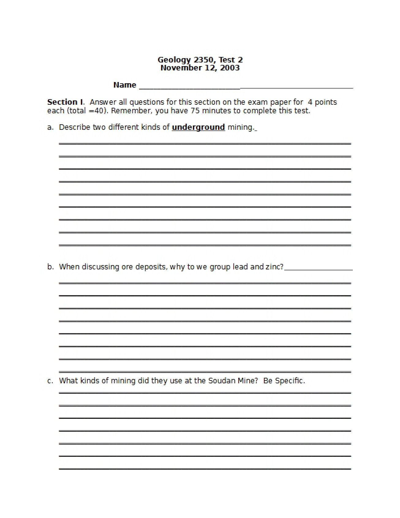Second Test for Earth Resources