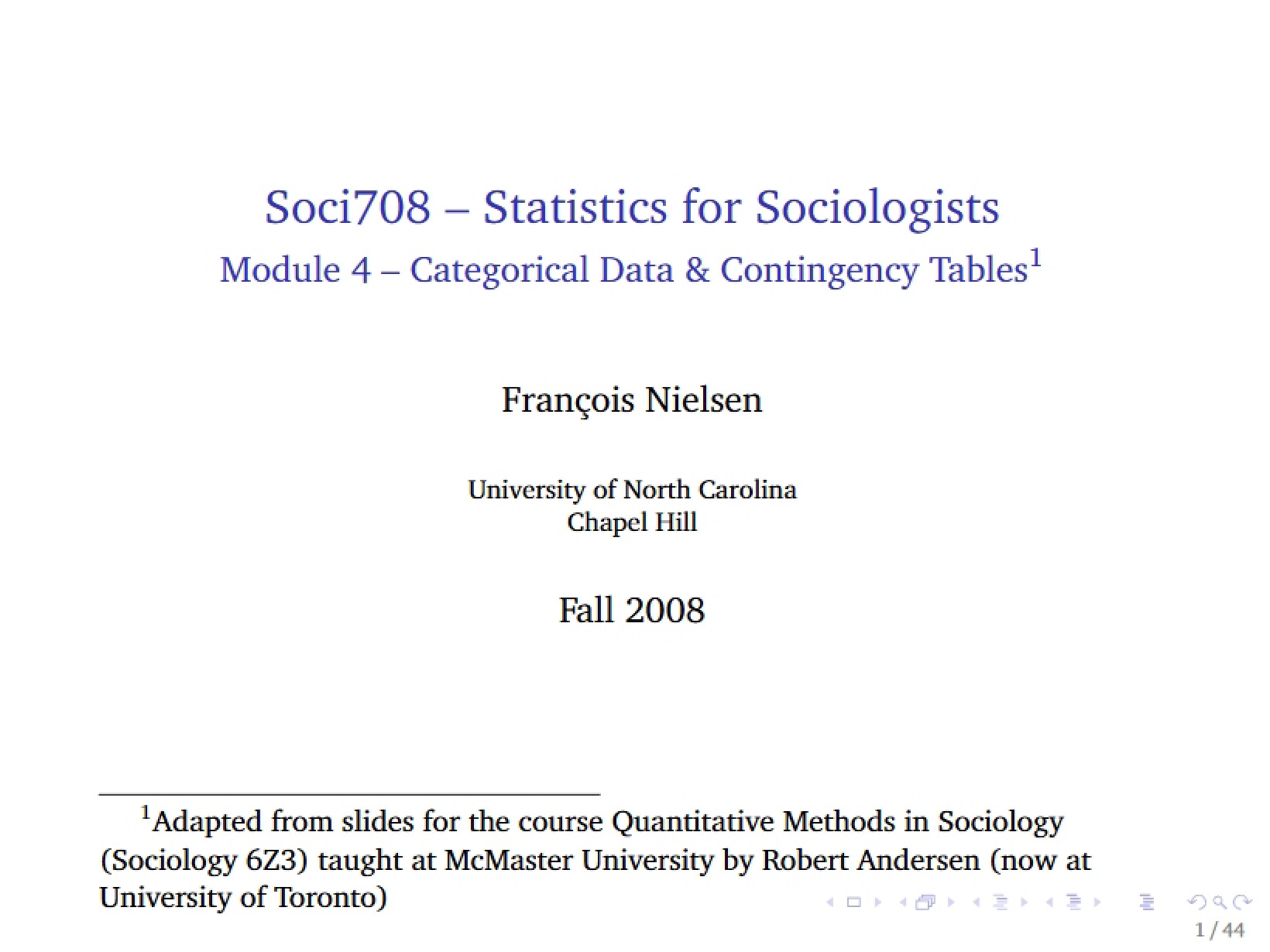 Contingency Tables and Categorical Data (Module 4)