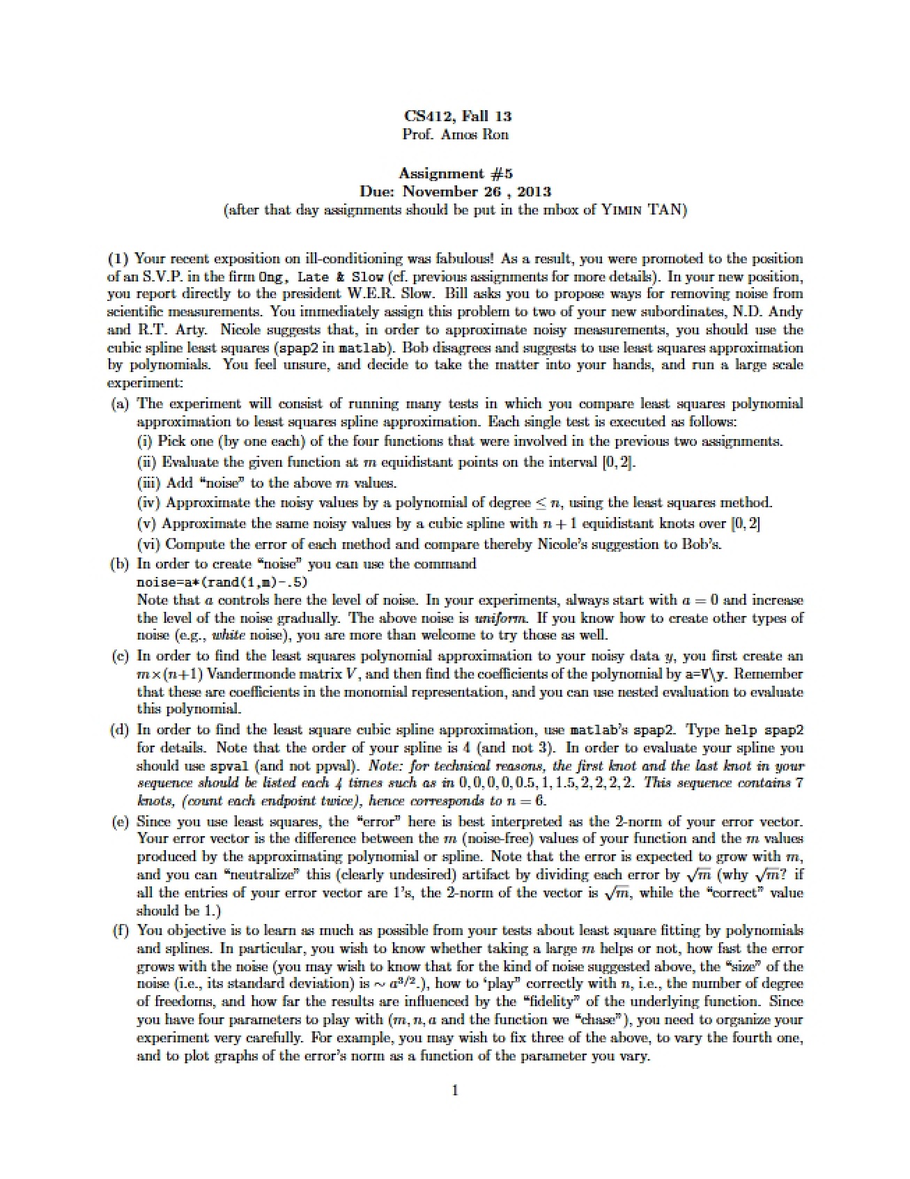 Fifth Assignment