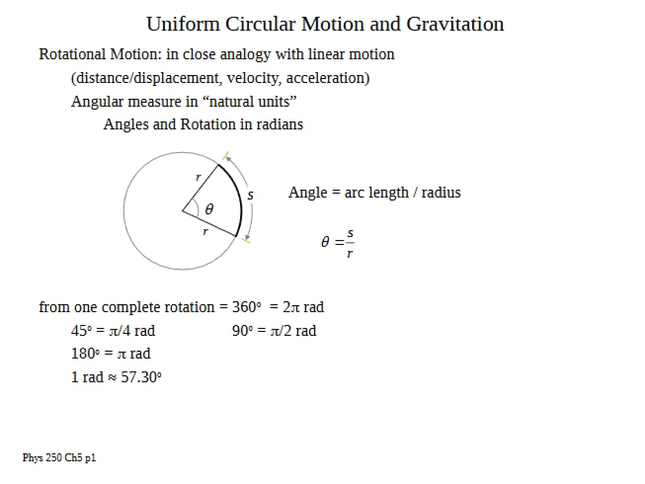 Gravitation and Uniform Circular Motion