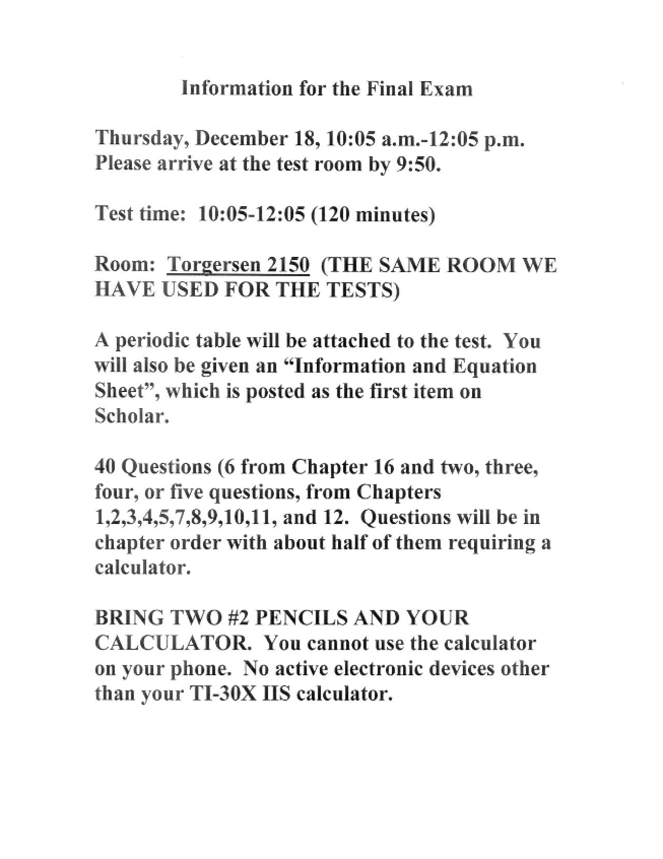 Course Final Examination