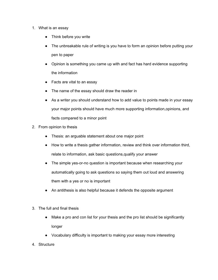 Essay Writing - From Opinion to Thesis