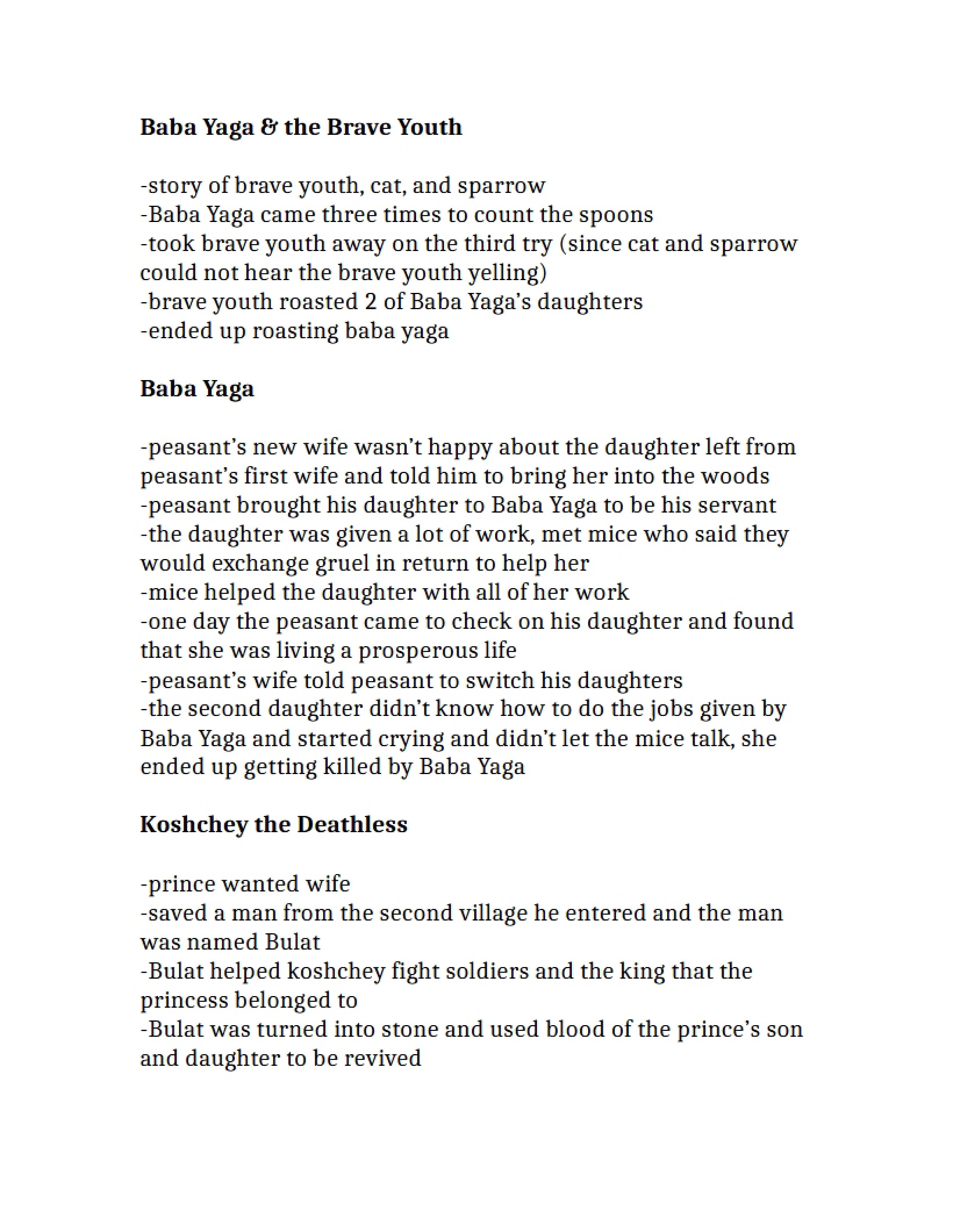 Russian Fairy Tales Week 1