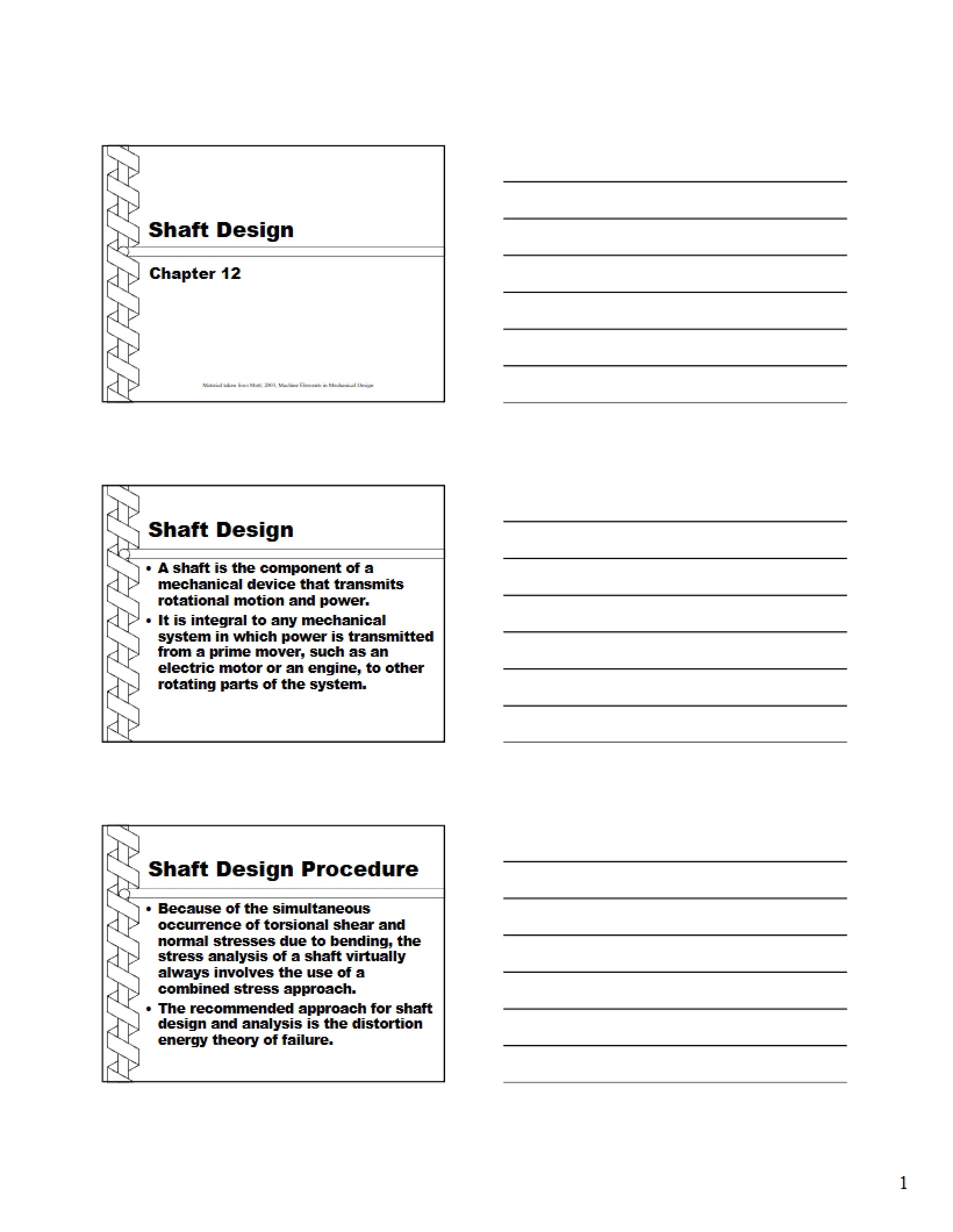 Design Principles for Shafts