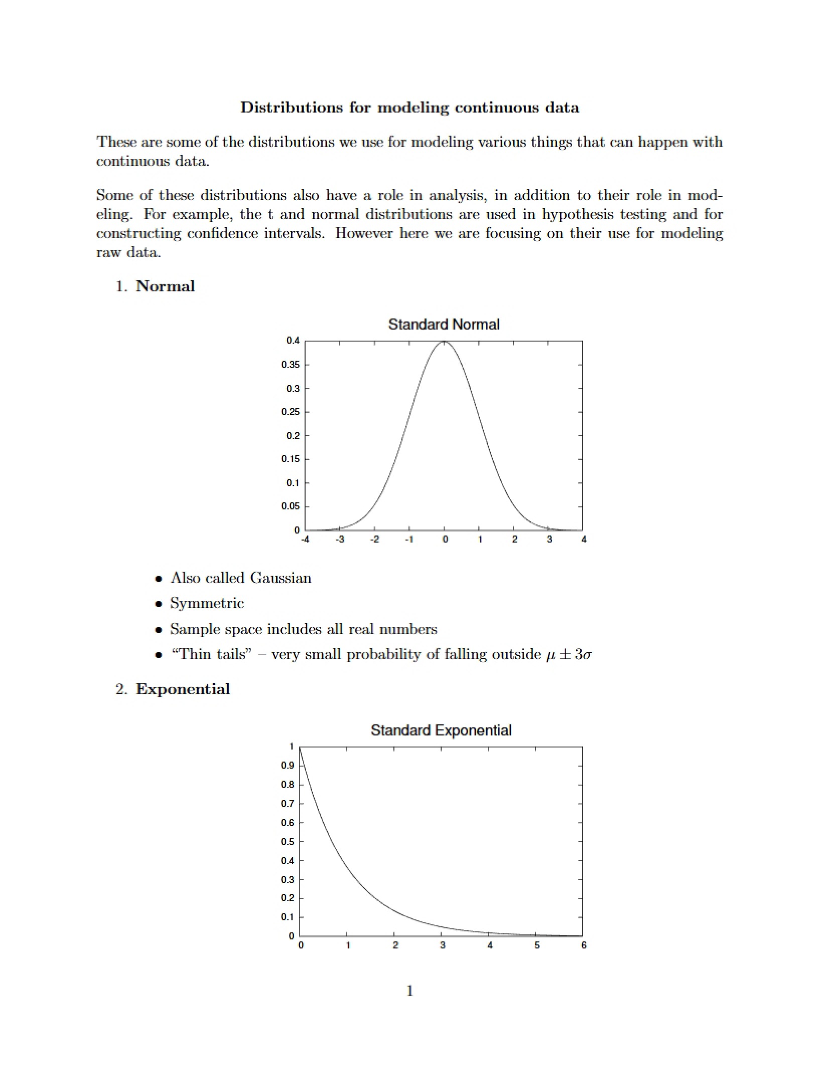 Modeling Continuous Data Distributions