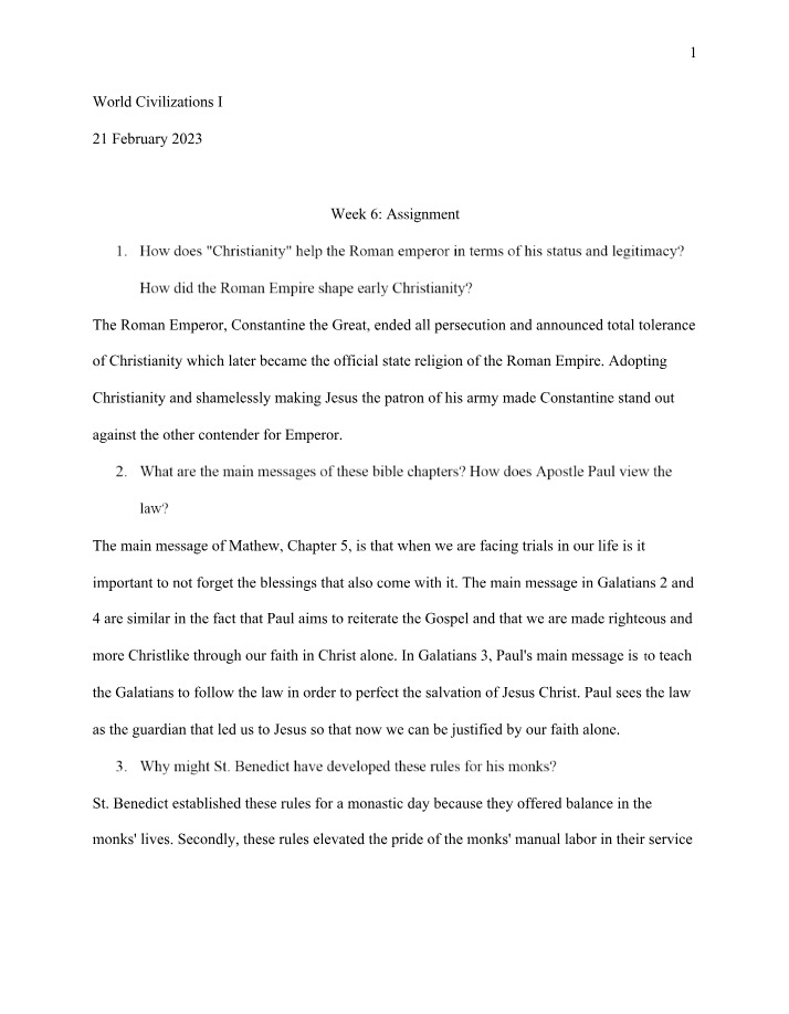 HIS110 - Week 6 Assignment