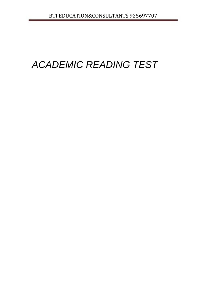 Test for Academic Reading