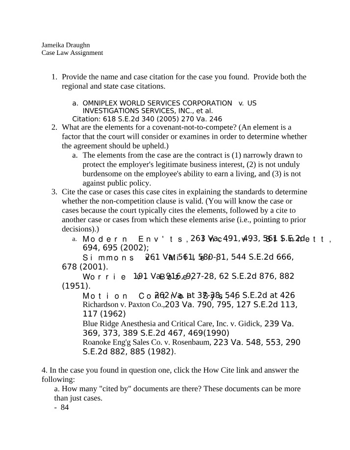 Assignment on Case Law
