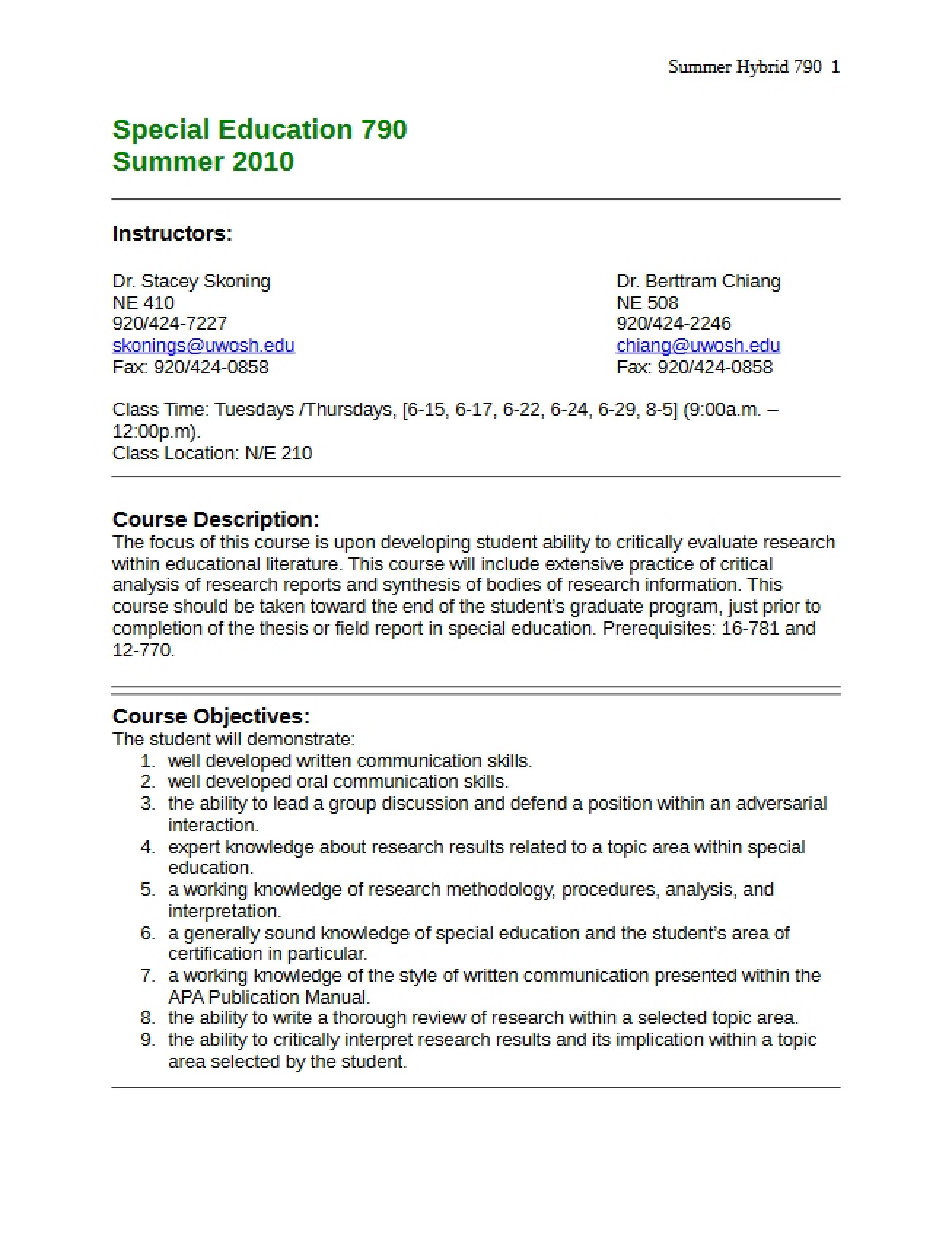 Course Outline