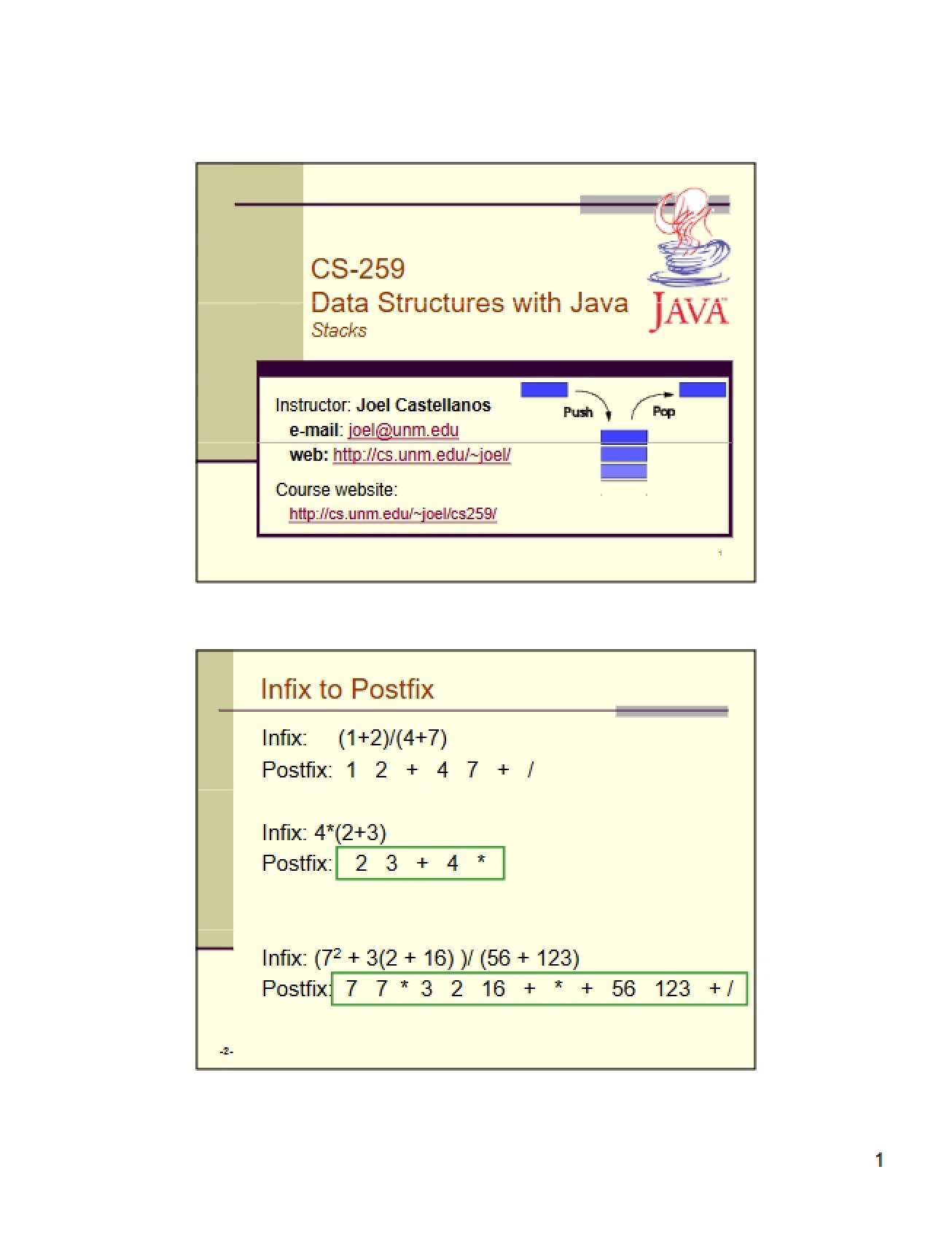 Laboratory Notes for CS 259L