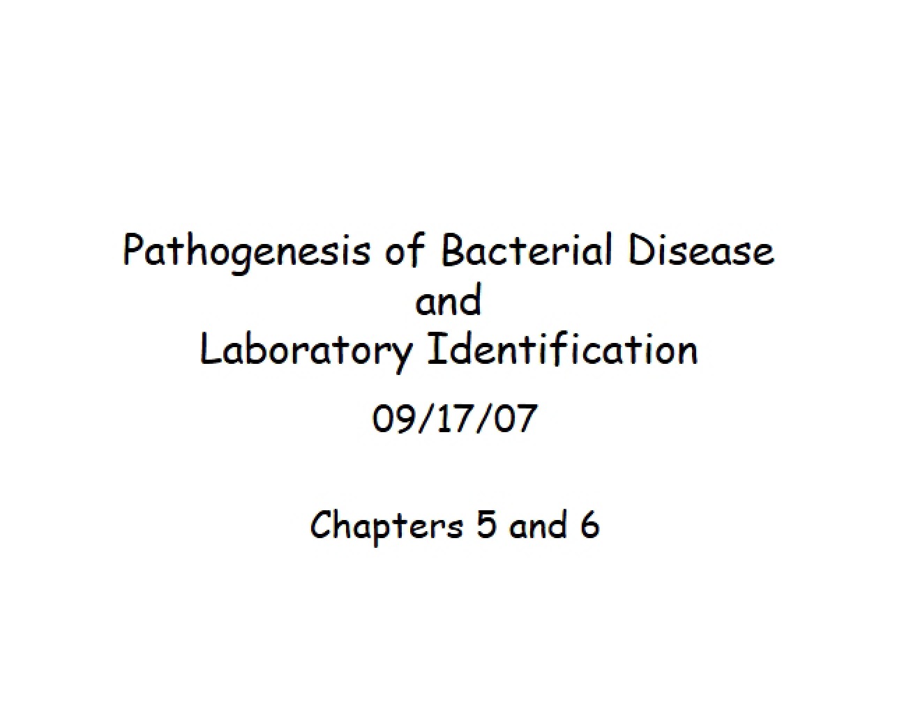 Bacterial Disease Pathogenesis