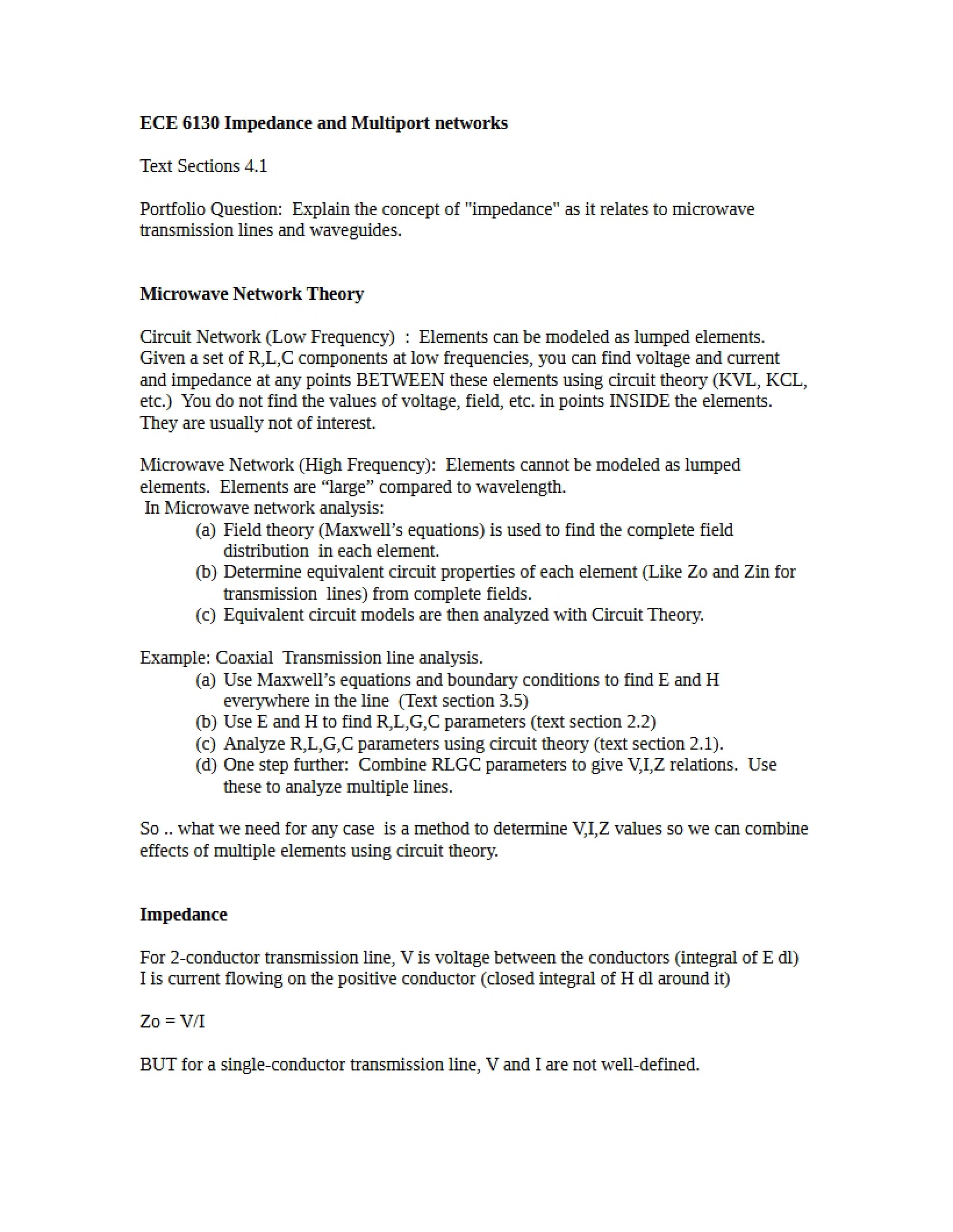 Impedance Matching Class Notes