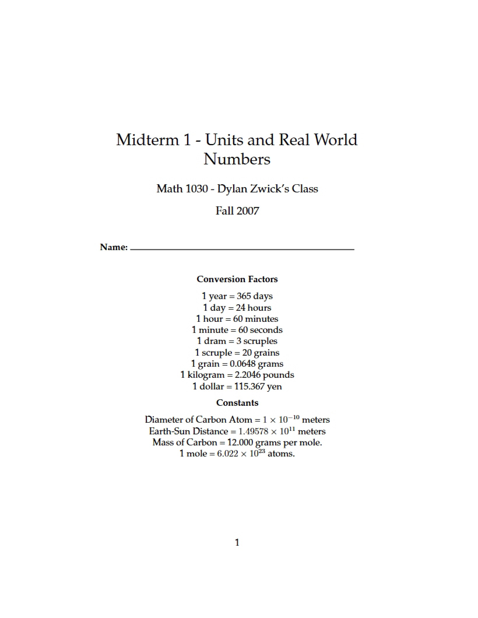 First Midterm Assessment