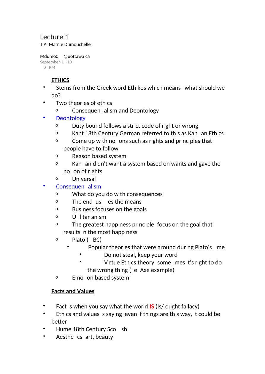 Lecture Notes on Ethics