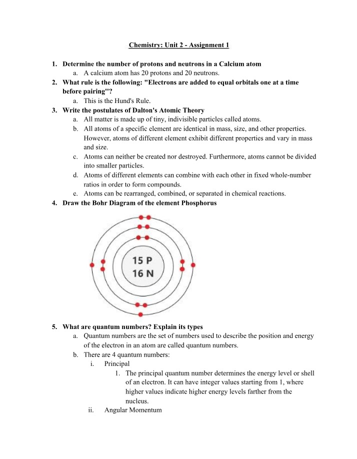 Atomic Theory, Quantum Numbers, and Metallic Bonding