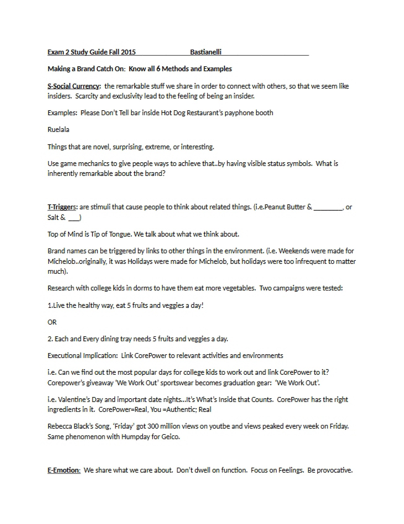 Second Exam Study Guide