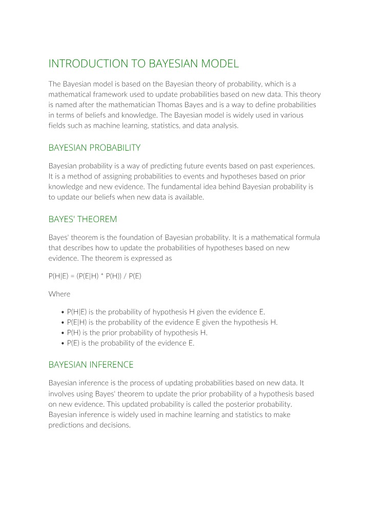 Bayesian Model Overview