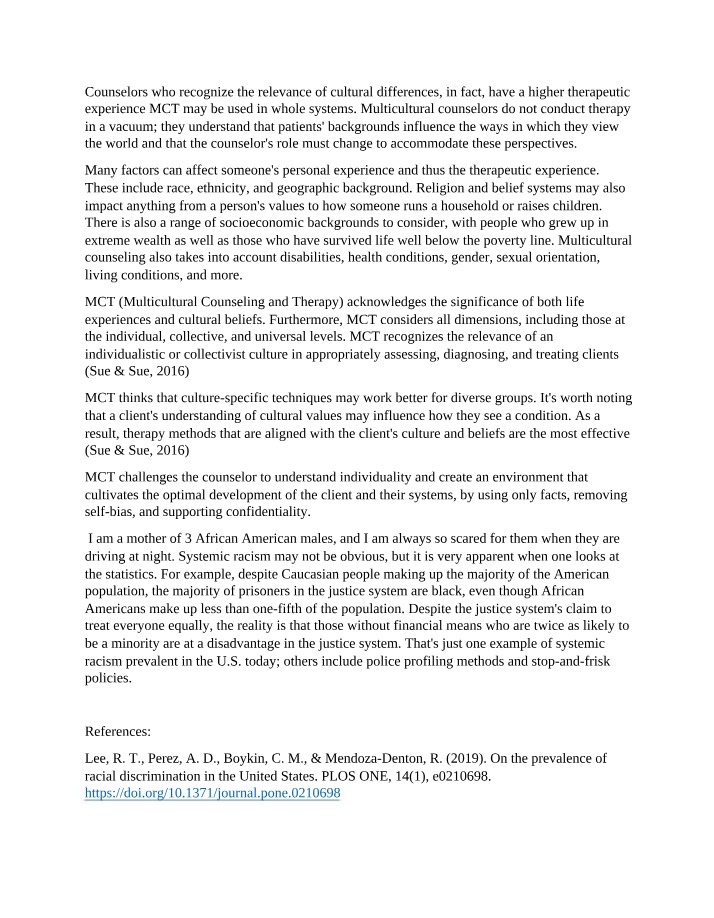 Recognizing Multicultural Counseling and Therapy