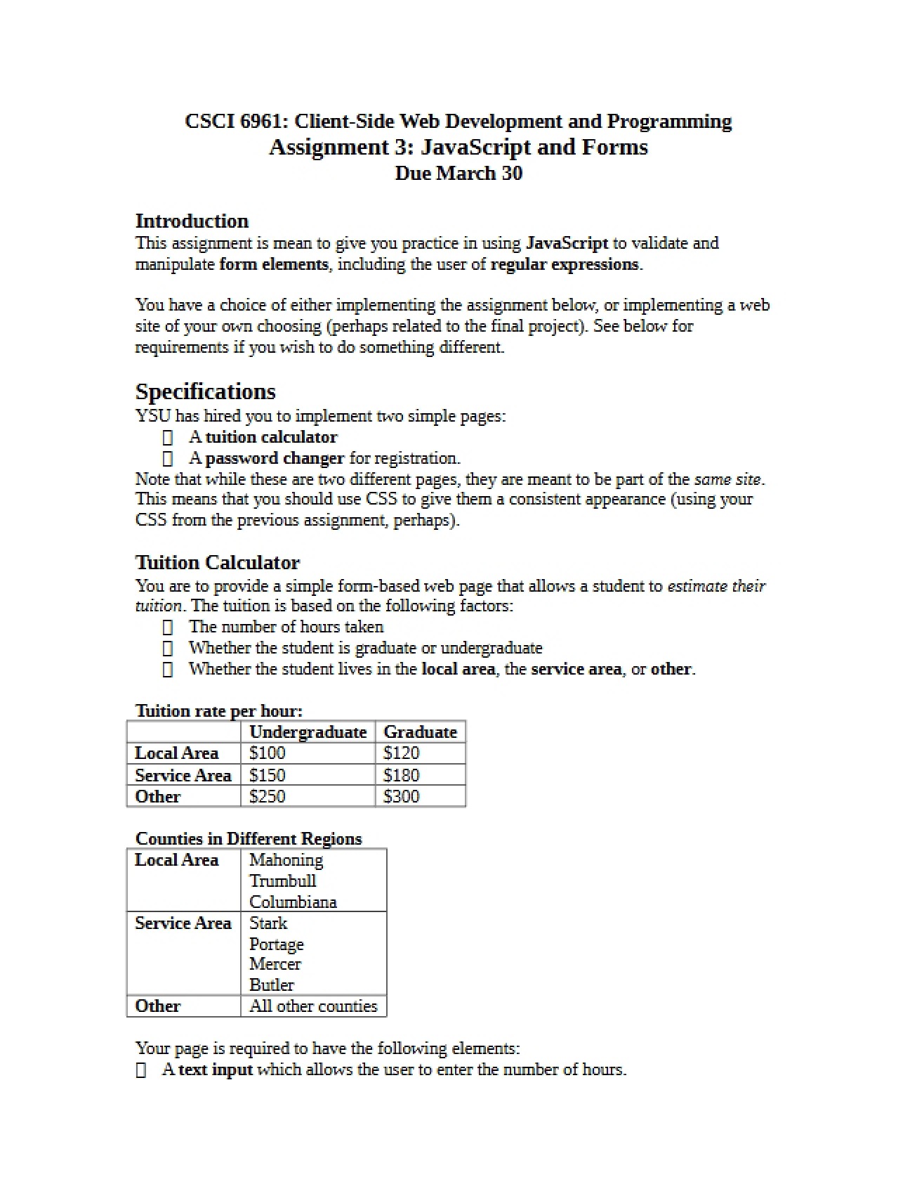 Forms and JavaScript (Assignment 03)