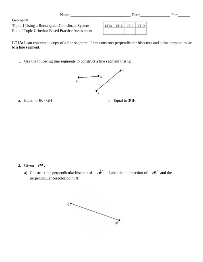 Constructing a Rectangular Coordinate System in Geometry