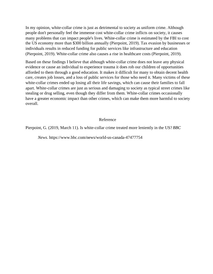 White-Collar Crime - Economic and Societal Costs
