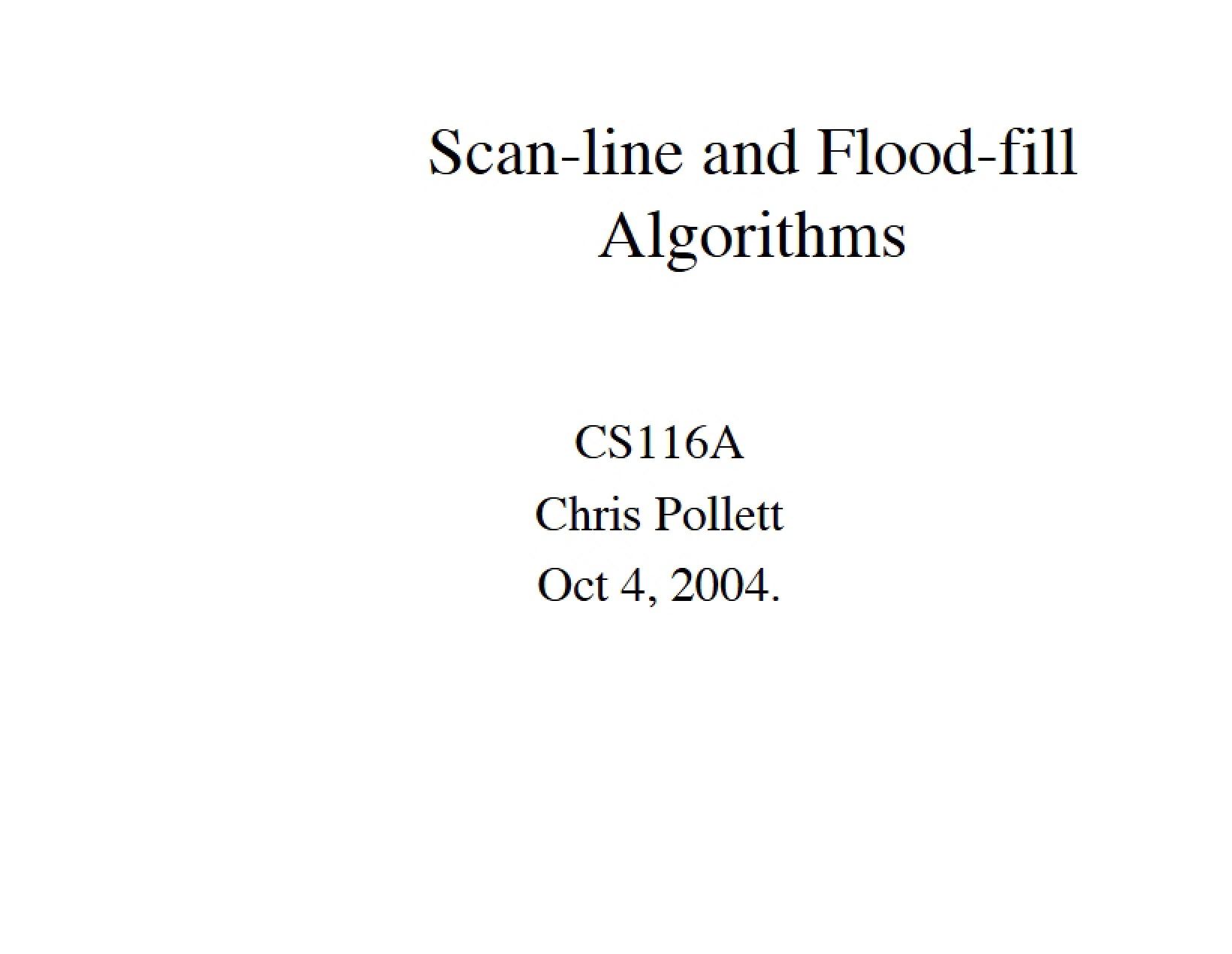 Algorithms Flood-fill and Scan-line