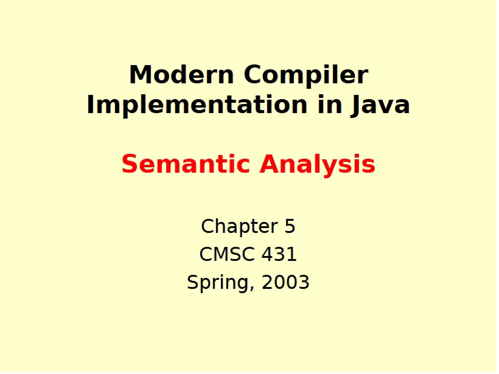 Java Implementation of Modern Compilers