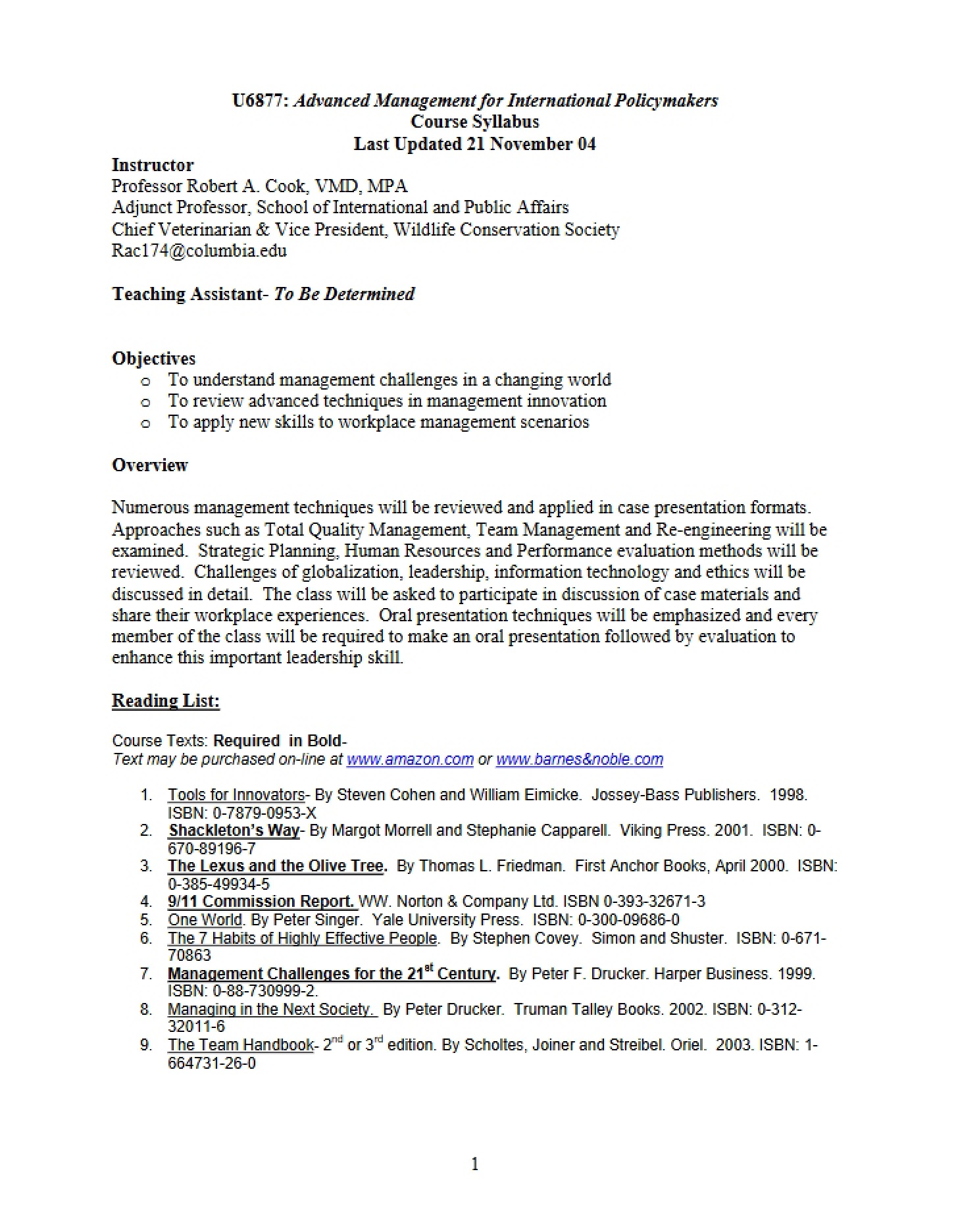 Course Overview