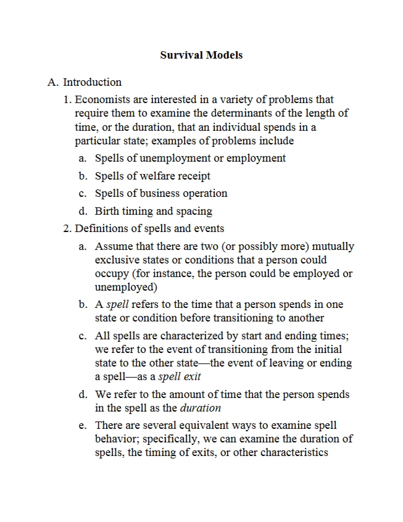 Models for Survival Analysis