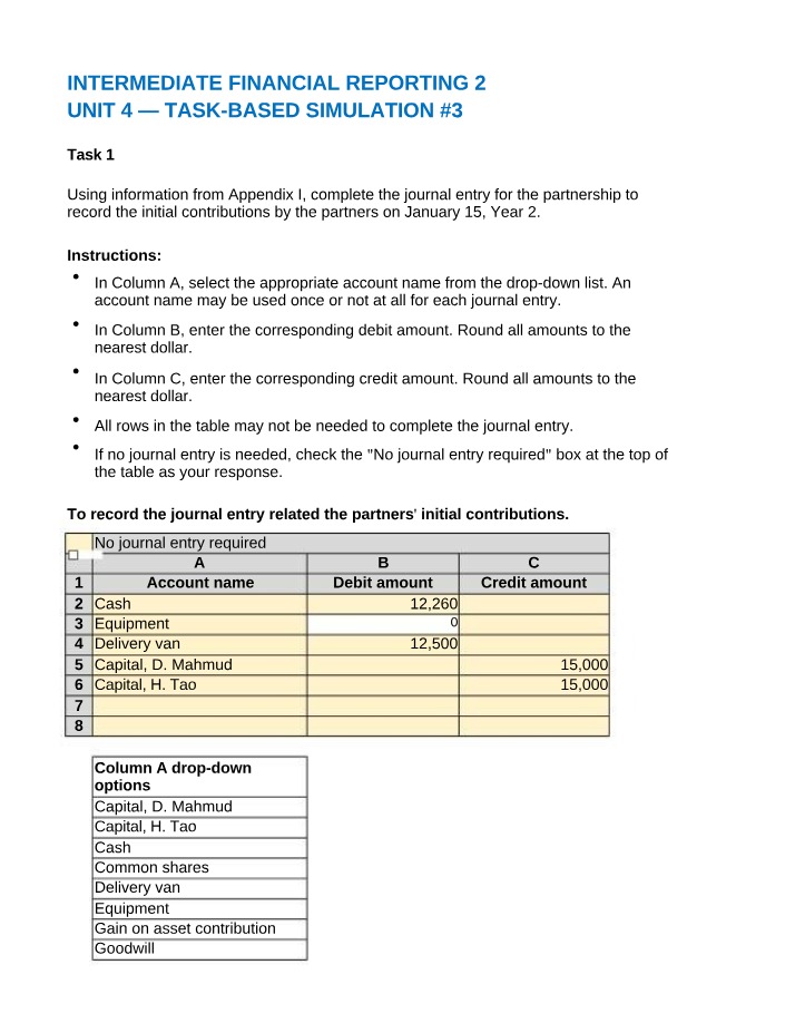 Intermediate Financial Reporting 2 - Unit 4 Simulation 3