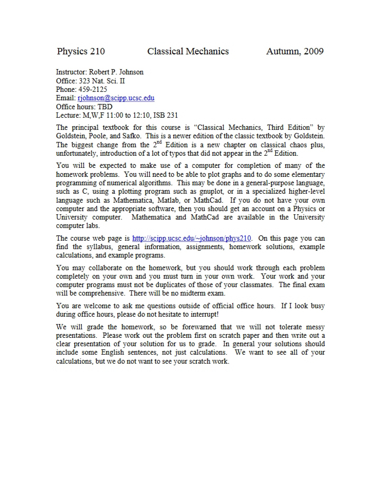 Course Syllabus