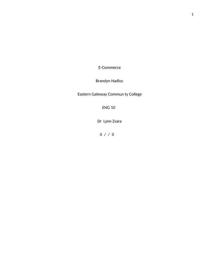 E-Commerce - From EDI to Online Shopping