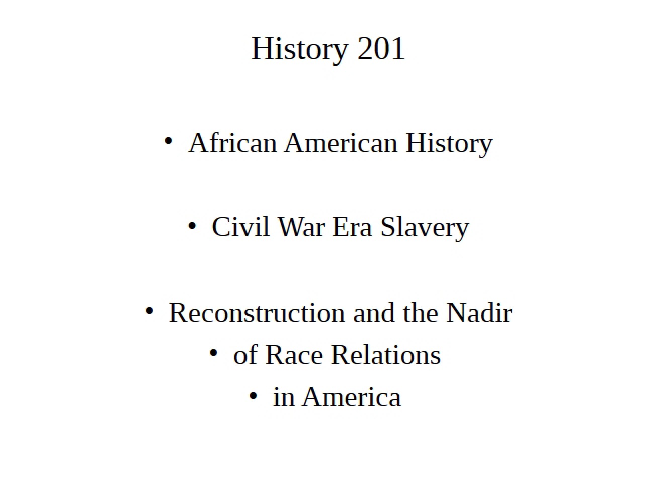 Slavery Civil War Era Lecture